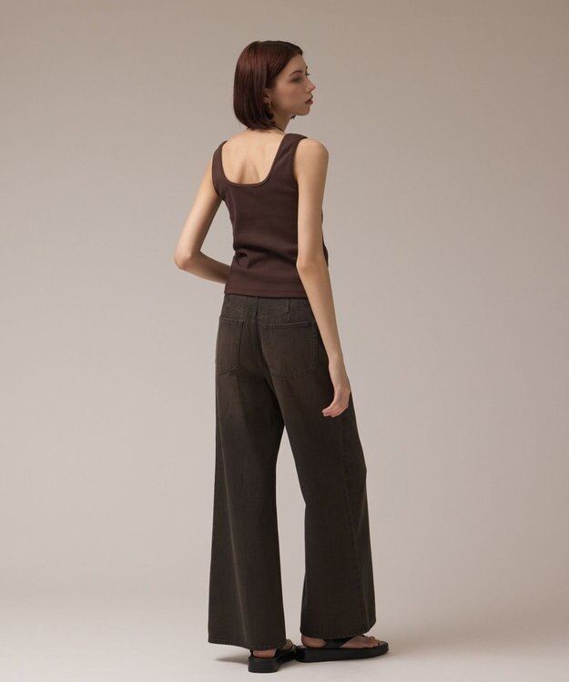 GRACE CONTINENTAL テレコリブトップ ブラウン