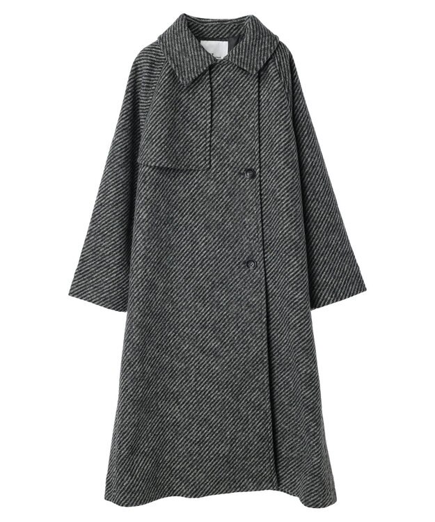 CRAFT STANDARD BOUTIQUE ウール混ガンパッチロングコート Gray