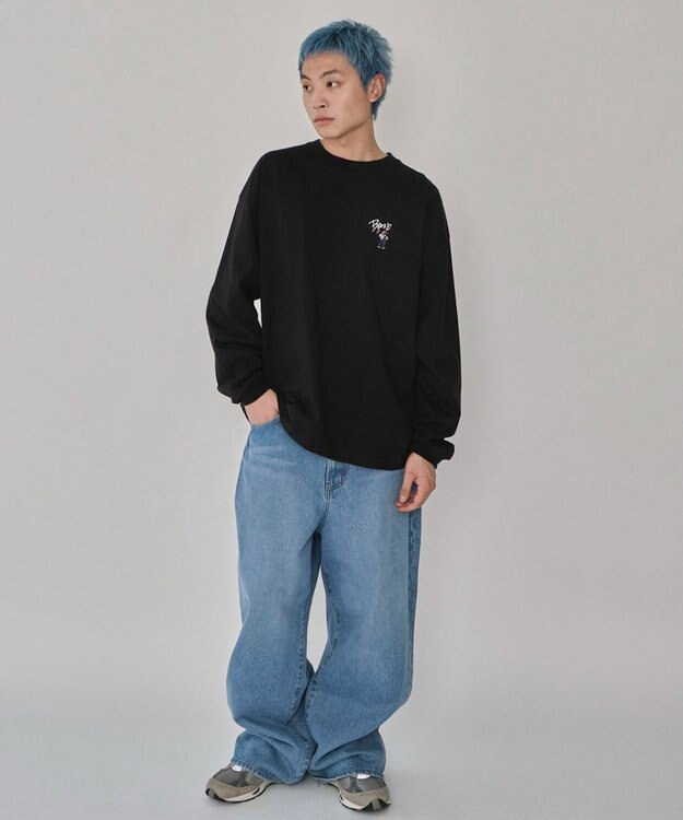 WEGO 【ユニセックス着用ITEM】別注BENDAVISワンポイントT（LS） ブラック