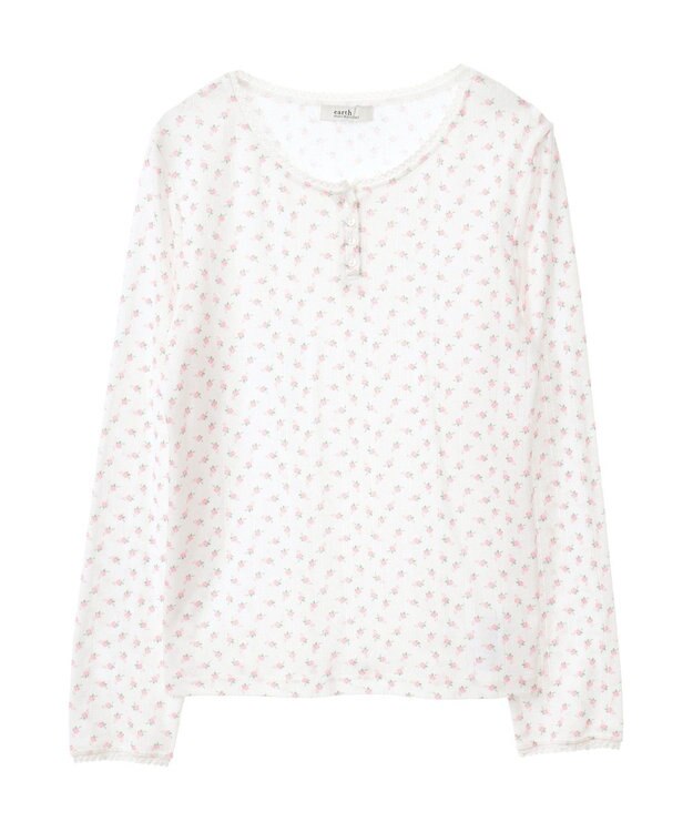 earth music&ecology アイレットジャカードタイトプルオーバー Pink