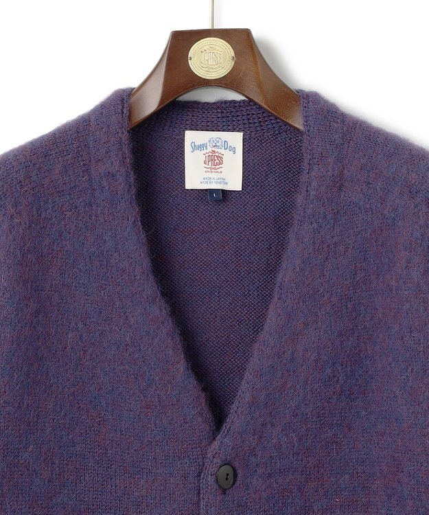 J.PRESS MEN 【J.PRESS ORIGINALS】Shaggy Dog Sweater Cardigan / Japan Made パープル系