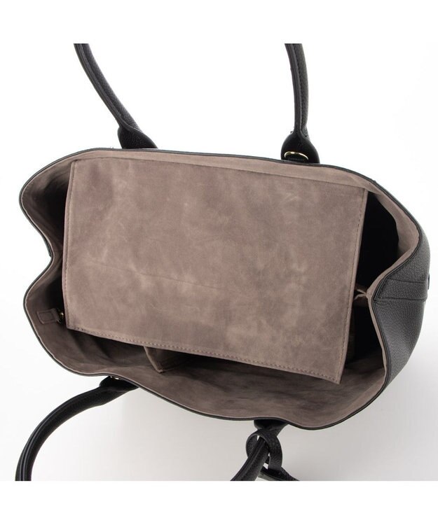 UNBILLION cachecache ショルダー付きパーテーション合成皮革トートL ブラック