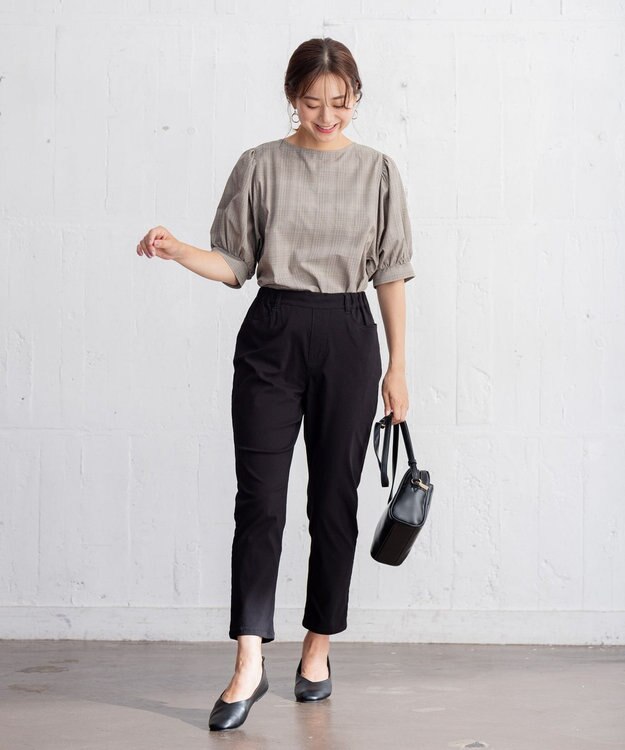 ANY 【ウエストゴム/ストレッチ/UVカット】大人の7daysデイリー パンツ ブラック