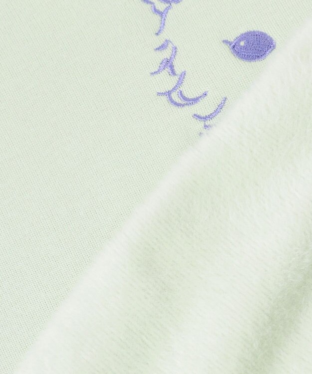 ANY KIDS アニマル刺繍 裏シャギー トレーナー ミント×ネコ