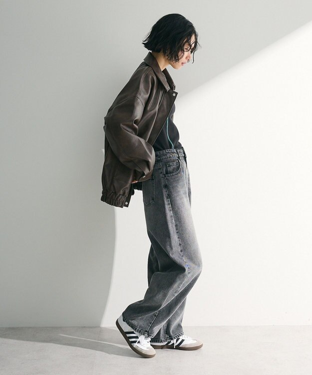 Green Parks ・ＥＬＥＮＣＡＲＥ　ＤＵＥ　合皮ステンカラーブルゾ Brown