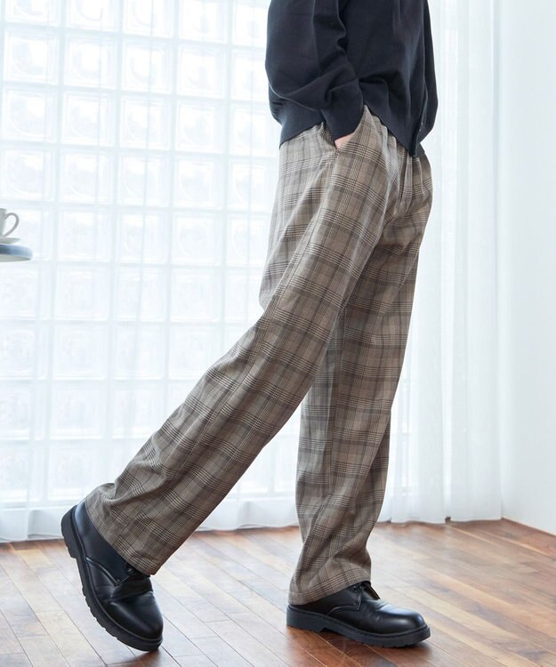 WEGO 【ウエストゴム】TRイージーストレートパンツ 柄2