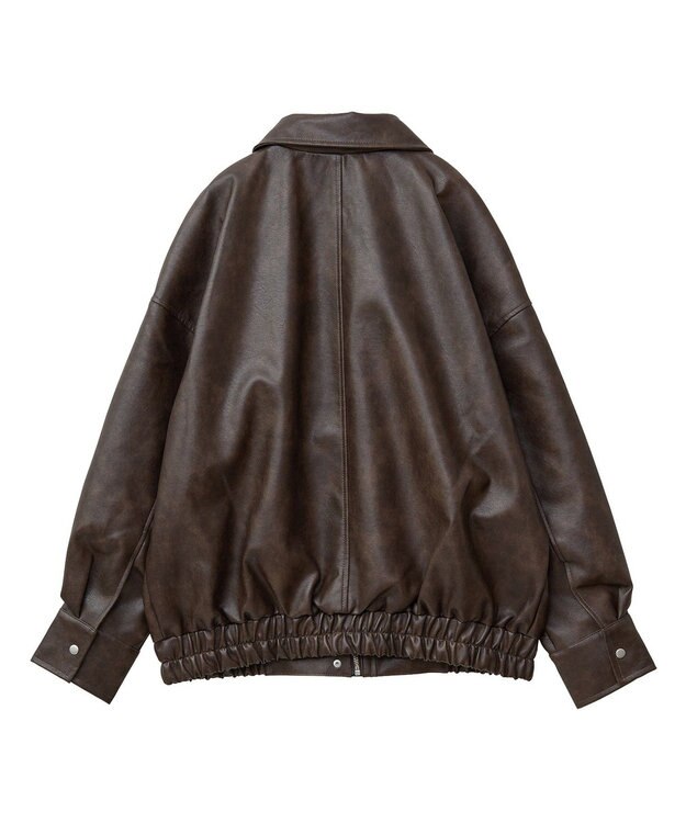 Green Parks ・ＥＬＥＮＣＡＲＥ　ＤＵＥ　合皮ステンカラーブルゾ Brown