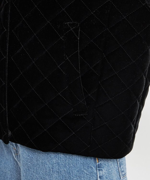 uncrave ベロア キルティング ブルゾン（uncrave WHITE） ブラック