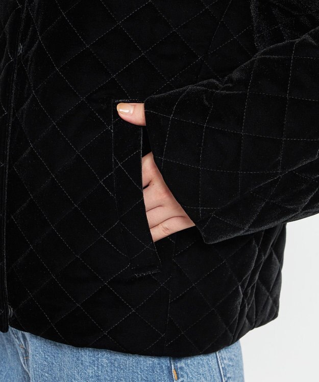 uncrave ベロア キルティング ブルゾン（uncrave WHITE） ブラック