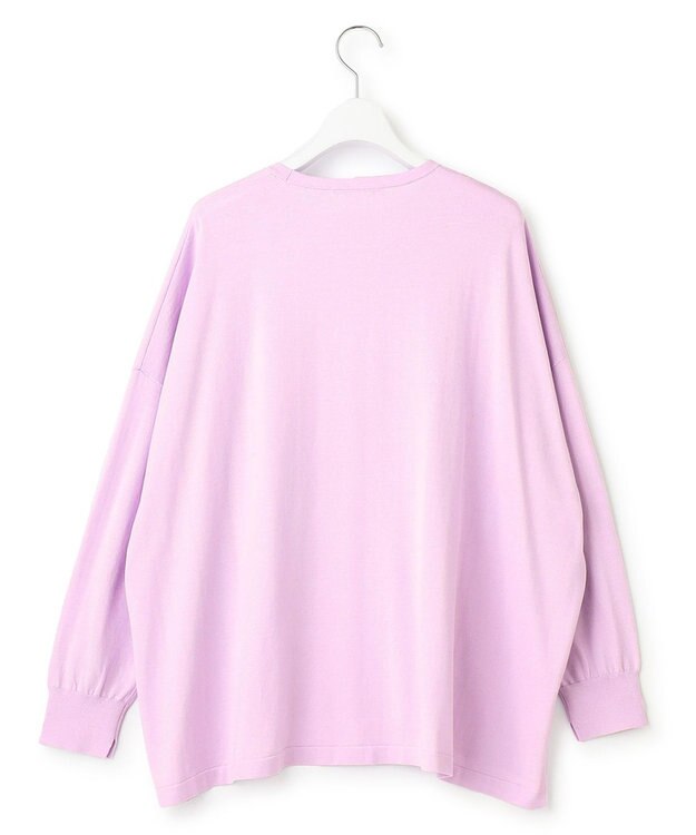 23区 L 【洗える】プレミアムビオコットン ビッグシルエット ニット ライラック系