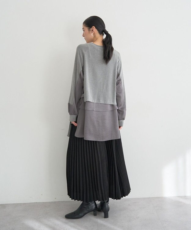 YECCA VECCA サテンプリーツスカート Black