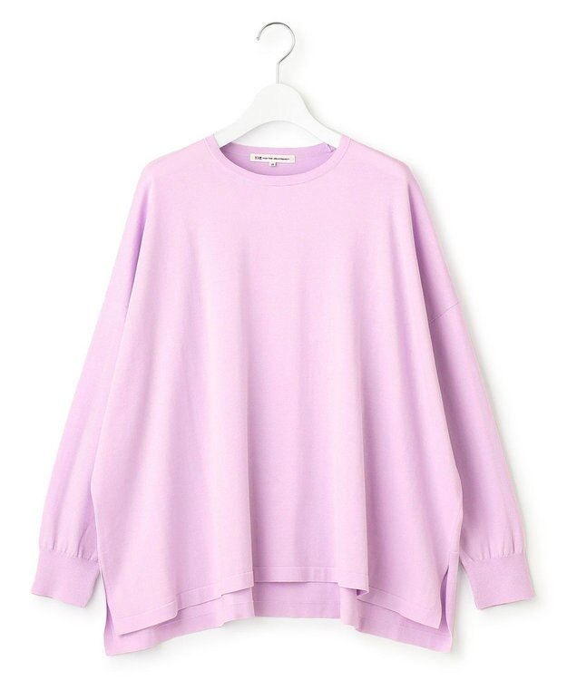 23区 L 【洗える】プレミアムビオコットン ビッグシルエット ニット ライラック系