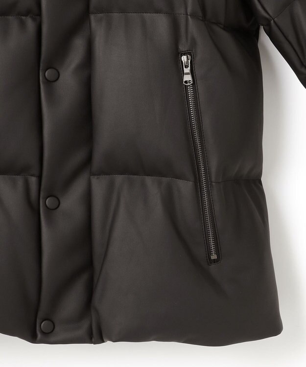 JOSEPH HOMME シンセティックレザー　ダウンコート ブラック系