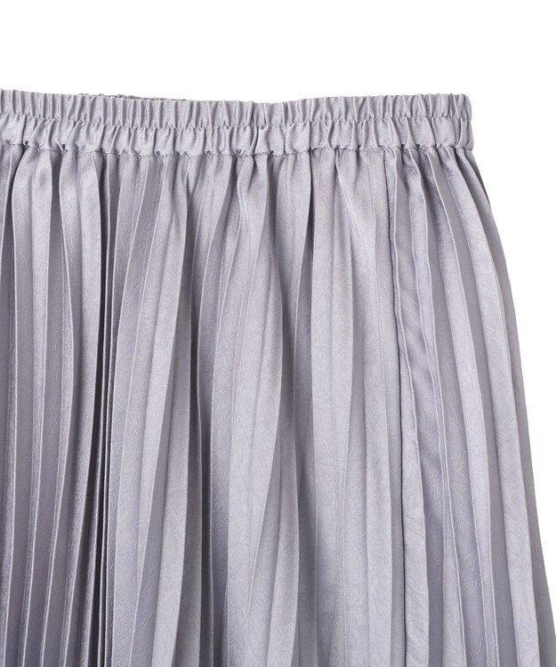 YECCA VECCA サテンプリーツスカート Grayish Blue