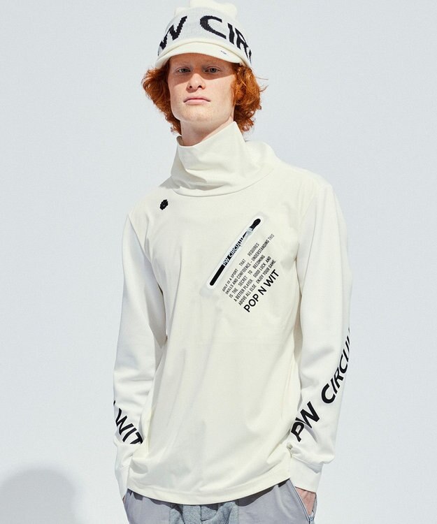 PW CIRCULUS 【防風/防寒】【MEN】オフタートルロングスリーブカットソー ホワイト系