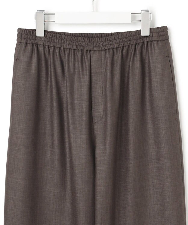 23区 【接触冷感/UVカット/洗える】ドライスラブストレッチ ワイド パンツ ダークブラウン系