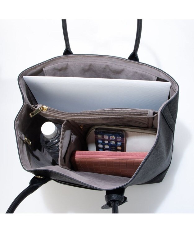 UNBILLION cachecache ショルダー付きパーテーション合成皮革トートL ブラック