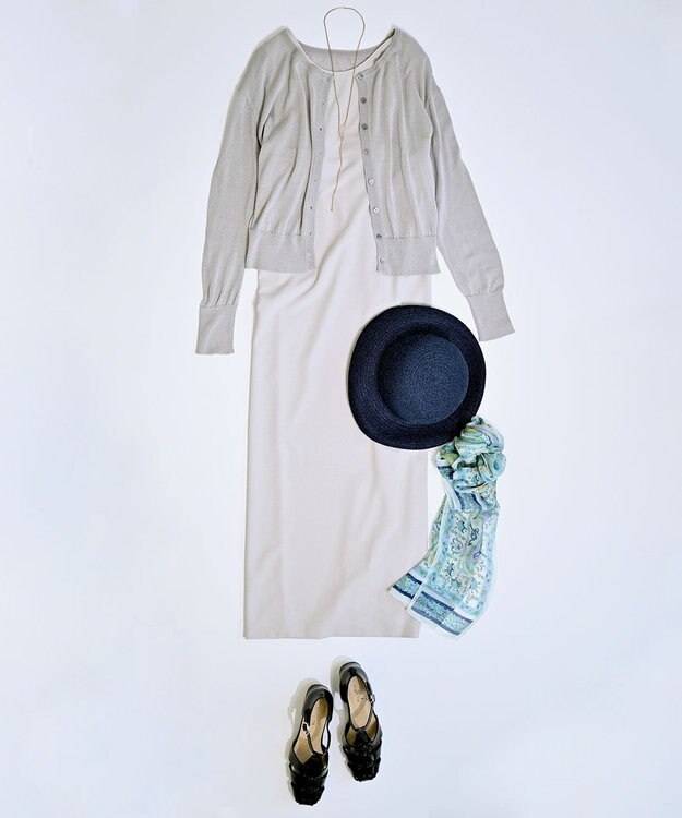 TOQUE 〈大草直子さんアドバイザー〉シルク×コットンニットショートカーディガン グレー