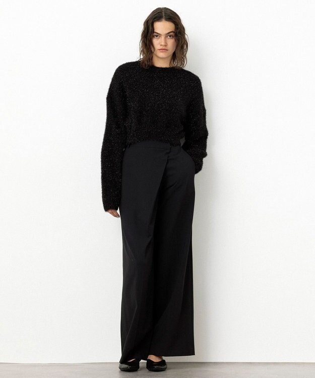 NAVE 【Nave・洗える】ラメニット プルオーバー ブラック系