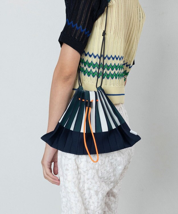 TRICOTE プリーツストライプミニバッグ 39NAVY