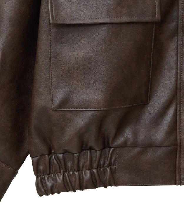 Green Parks ・ＥＬＥＮＣＡＲＥ　ＤＵＥ　合皮ステンカラーブルゾ Brown