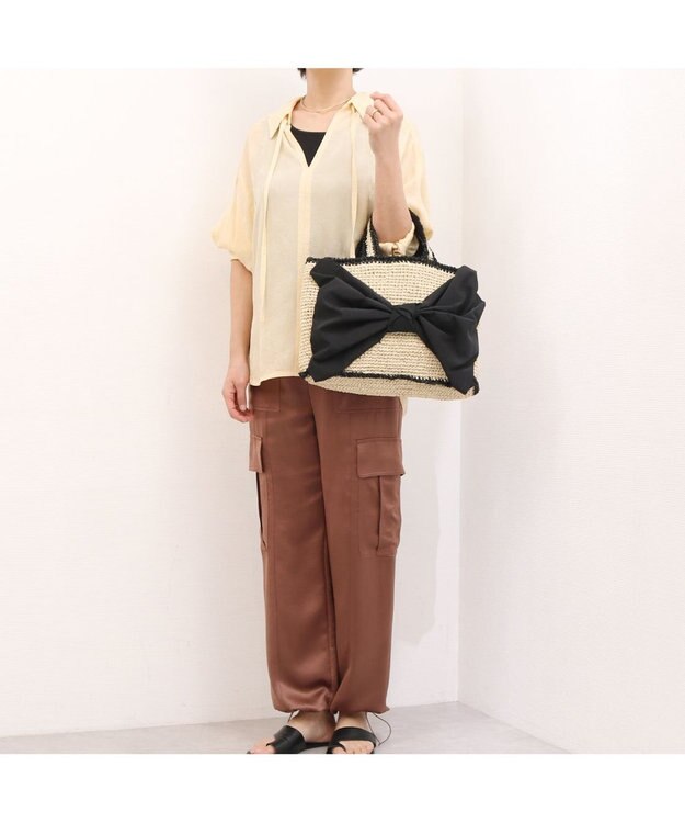 UNBILLION カカトゥ kakatoo / リボンスクエアクロッシェバッグ ブラック