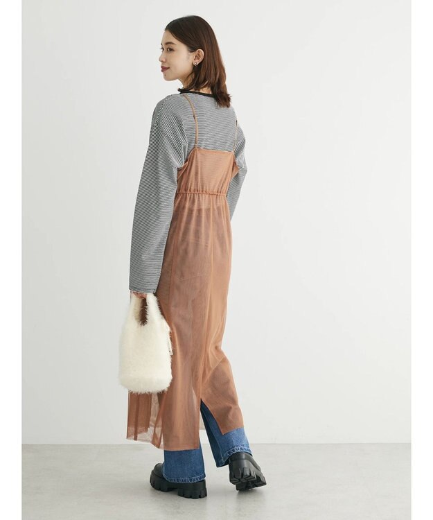 Green Parks ・ＥＬＥＮＣＡＲＥ　ＤＵＥ　チュールドロストキャミワンピ Brown