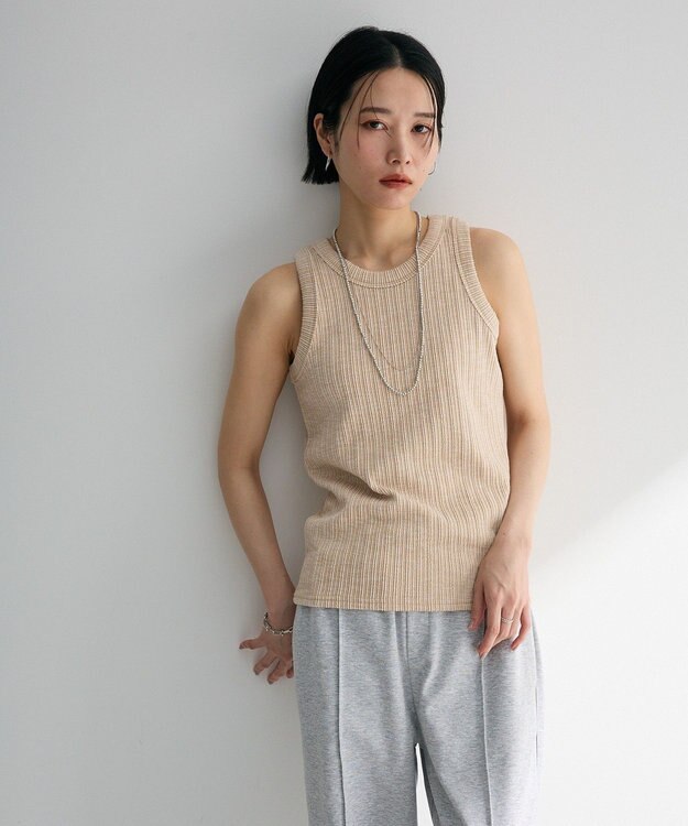 Green Parks メランジタンクトップ Beige