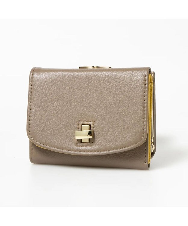 UNBILLION perche カラーコンビ3つ折り外ガマウォレット オーク