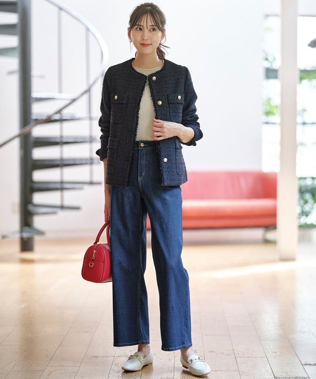 ANY SIS 【洗える】ラメシアーリブ ニット アイボリー