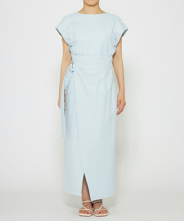 uncrave 【手洗い可】コットンリネンツイル スカート（uncrave WHITE） サックス