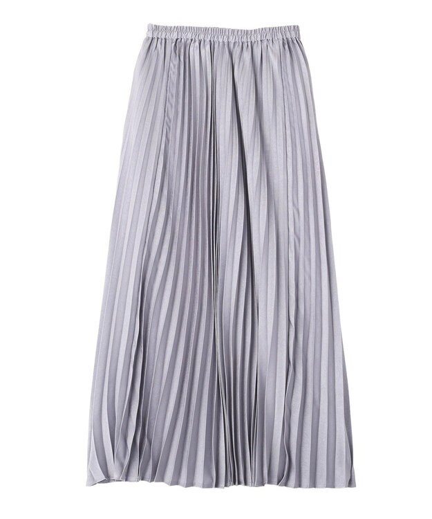 YECCA VECCA サテンプリーツスカート Grayish Blue
