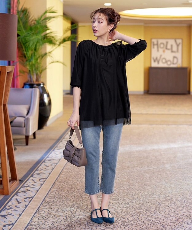 Tiaclasse 【洗える】チュールボリュームチュニック ブラック