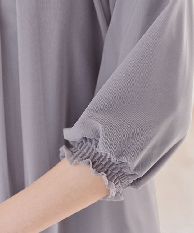 Tiaclasse 【洗える】チュールボリュームチュニック ラベンダーグレー