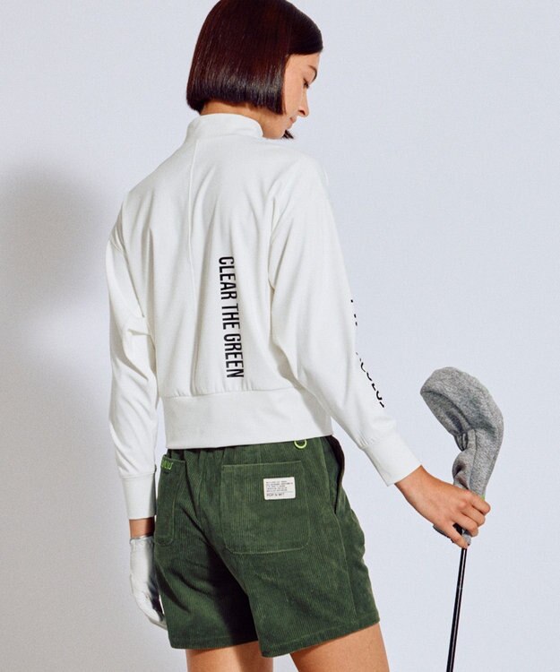 PW CIRCULUS 【吸水速乾 / UV遮蔽率99.5% UVカット / ストレッチ】【WOMEN】ドルマンスリーブモックネックT ゴルフウェア レディース ホワイト系