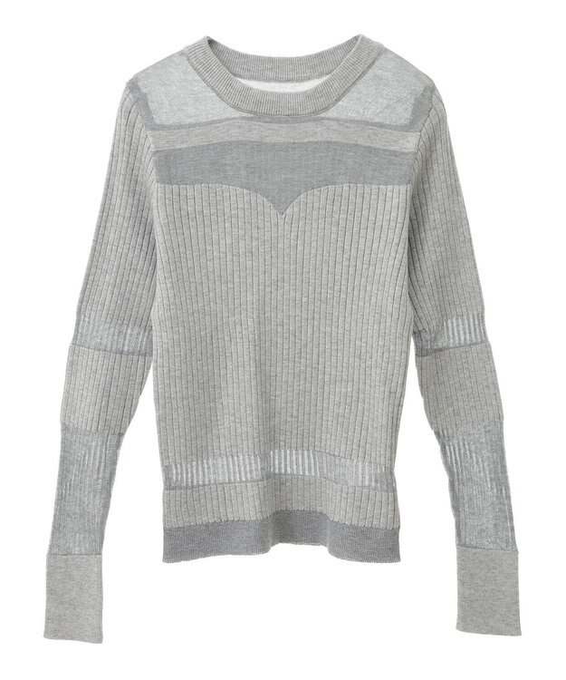 CRAFT STANDARD BOUTIQUE シアーニット長袖プルオーバー Gray