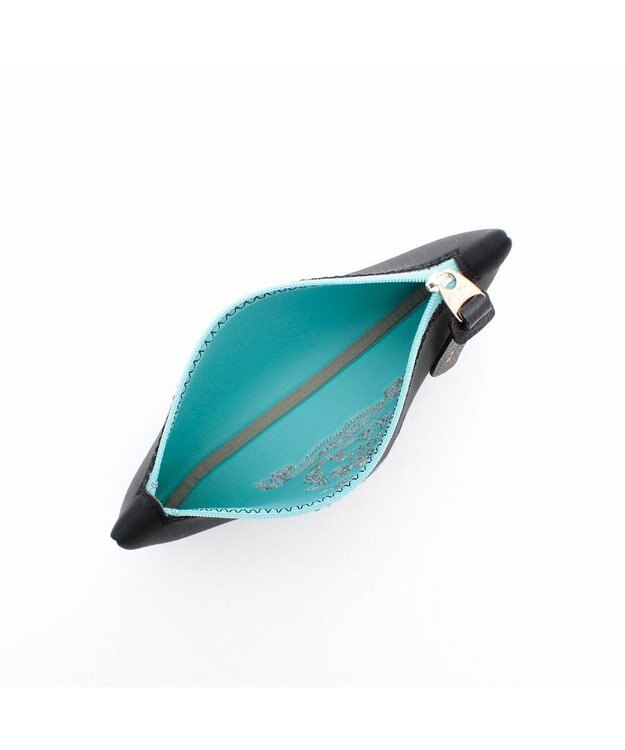 A.D.M.J. 【魔法の様に軽い】マジックライト/イタリアンファブリックステッチ刺しゅうフラットポーチ2セット(S・M) ブラック