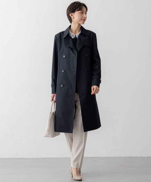 23区 【セットアップ対応】トリアセダブルジョーゼット パンツ ベージュ系