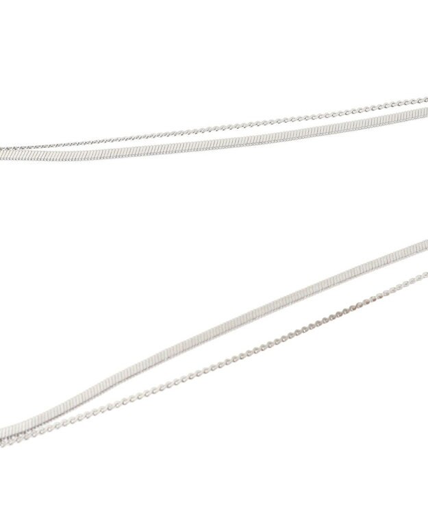 Green Parks ・ＨＡＬＦ　ＴＩＭＥ　シンプル２連ネックレス Silver