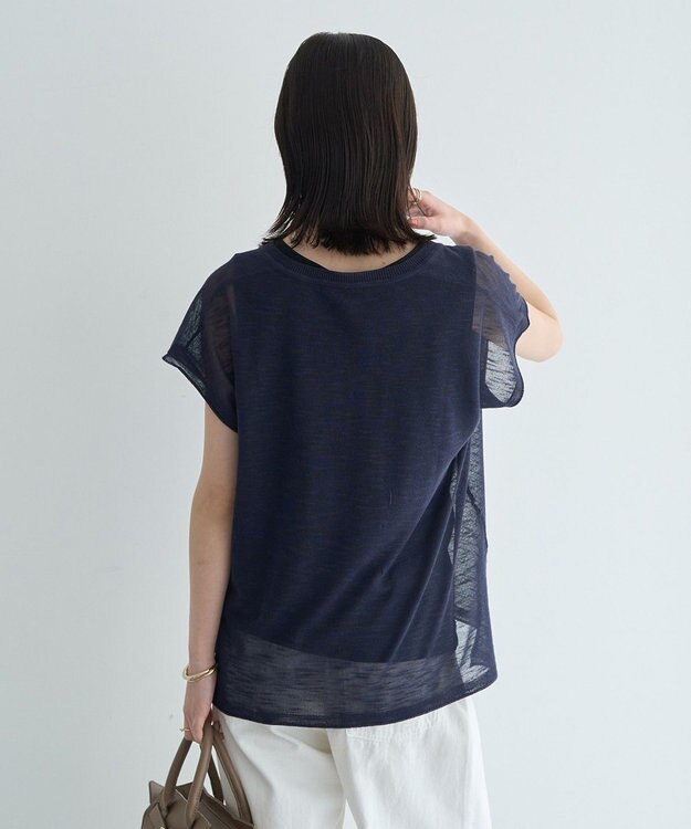 YECCA VECCA 【2点SET】ヘンリーネックスラブシアーニット Navy