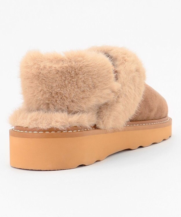 ANY SIS 【WEB・一部店舗限定】2WAYフェイク ムートン サンダル キャメル