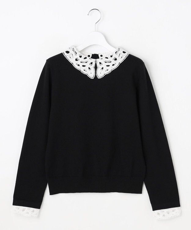 ANY SIS S レース襟 ニット ブラック