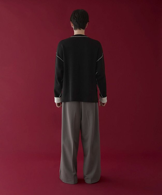 WEGO アウトリンキングニットプルオーバー ブラック