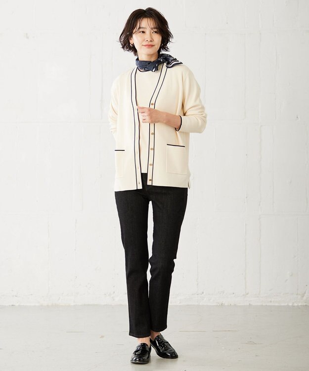 J.PRESS LADIES Ville de Paris スクエア プリント スカーフ ネイビー系5