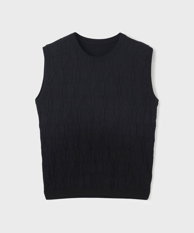 GRACE CONTINENTAL モノグラムニットトップ ブラック