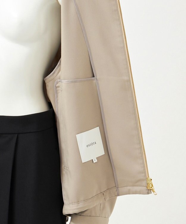 23区 【エステータ】ライトダブルクロス ブルゾン グレージュ