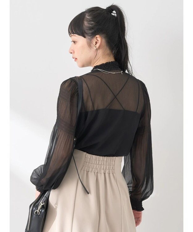 earth music&ecology マジョリカプリーツシアープルオーバー Black