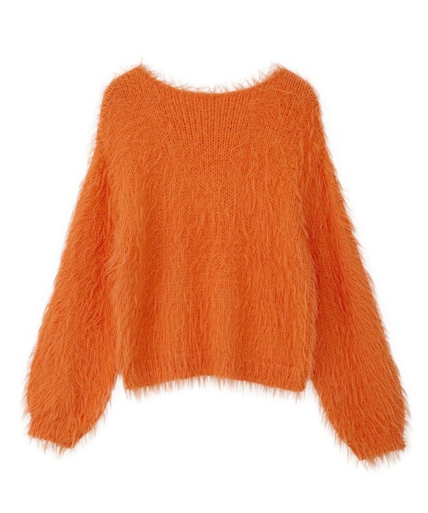 YECCA VECCA フェザーMIXロービングニット Orange