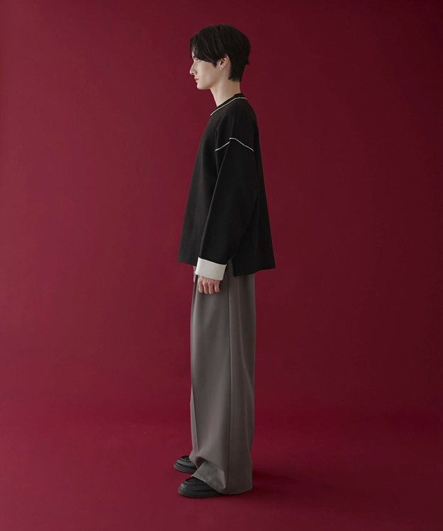 WEGO アウトリンキングニットプルオーバー ブラック