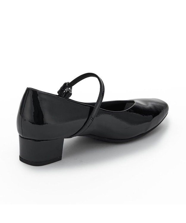 AcureZ 足ゆび広がる×キレイ メリージェーンパンプス「母趾にやさしい美パンプス」 ブラックエナメル